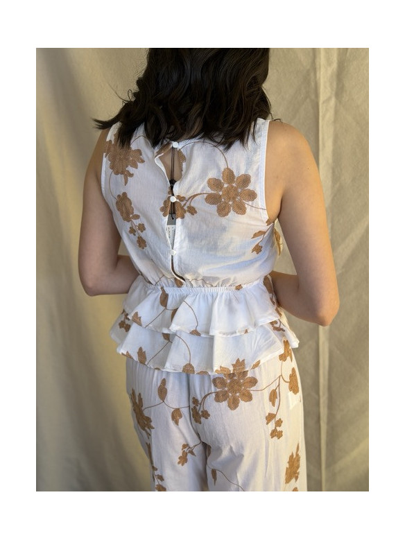 BLUSA CON BALZE RICAMATO EUFORIA