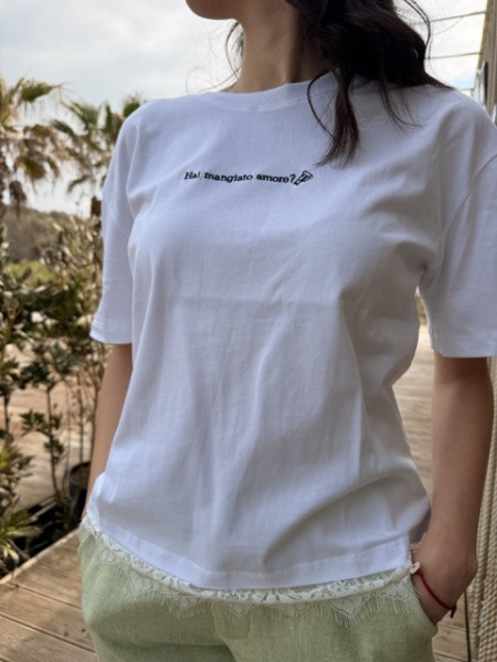 TSHIRT TI ODIO AMORE MIO PIZZO LUMINA