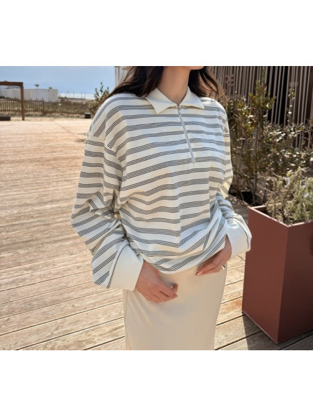 POLO RIGHE E CERNIERA LUMINA