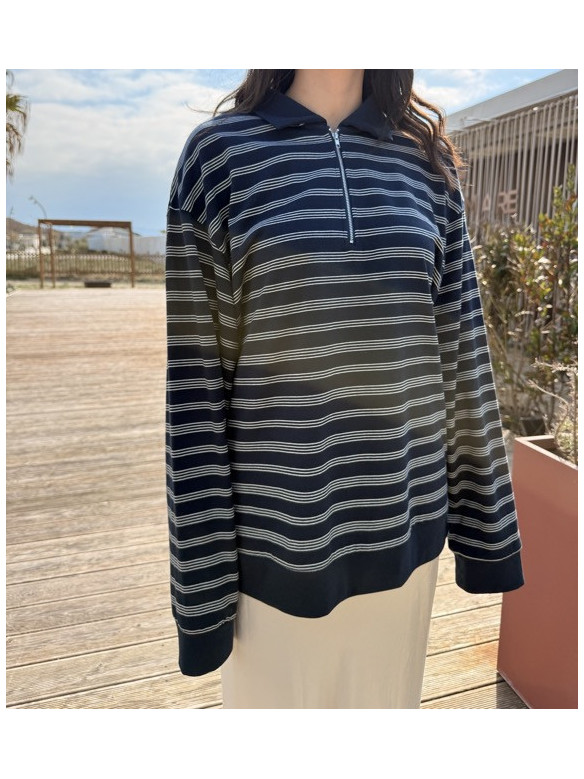 POLO RIGHE E CERNIERA LUMINA