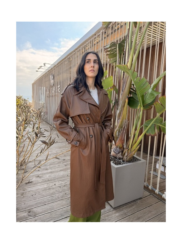 TRENCH ECOPELLE MICROFORATO LUMINA