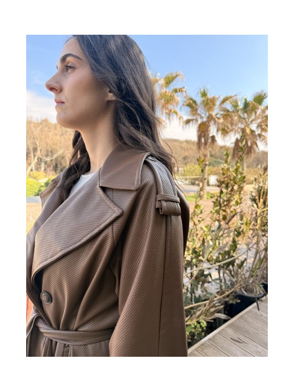 TRENCH ECOPELLE MICROFORATO LUMINA