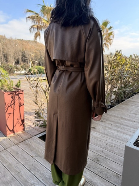 TRENCH ECOPELLE MICROFORATO LUMINA