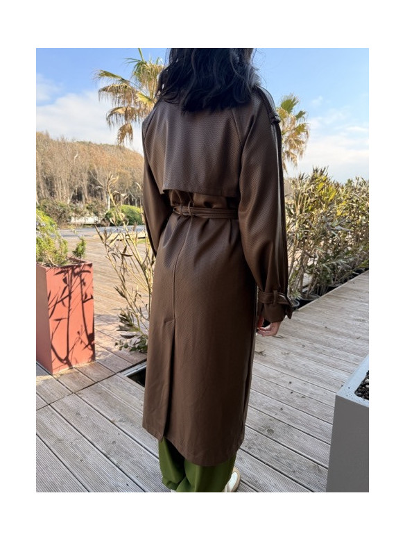 TRENCH ECOPELLE MICROFORATO LUMINA