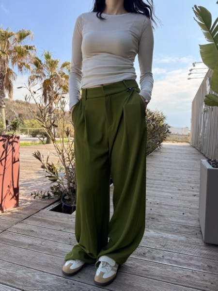 PANTALONI PALAZZO CON ELASTICO LUMINA