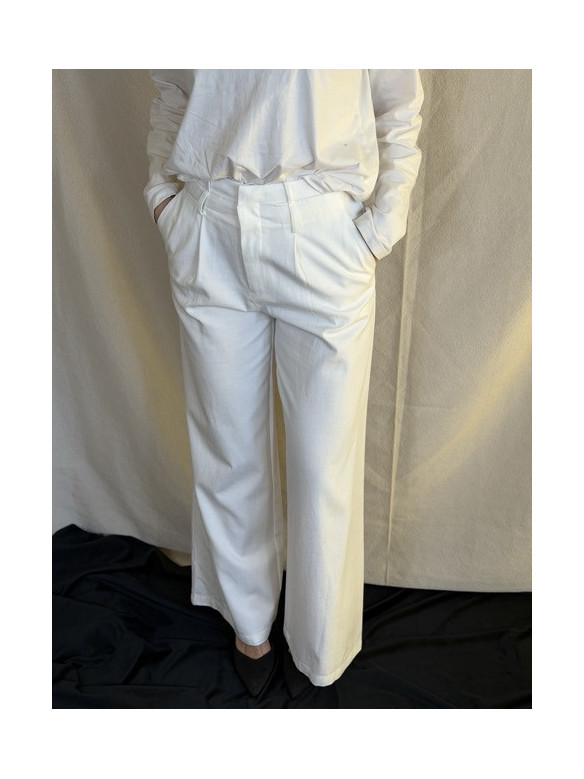 PANTALONE GAMBA LARGA COTONE LUMINA