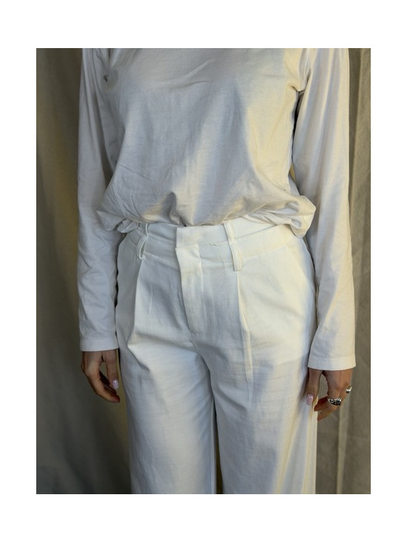 PANTALONE GAMBA LARGA COTONE LUMINA