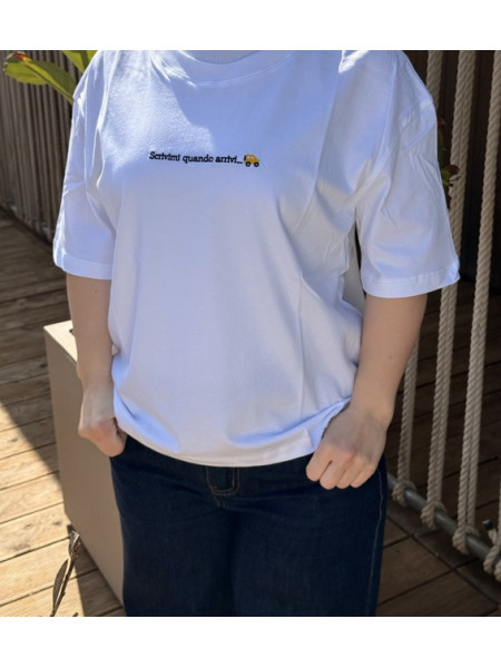 TSHIRT SCRIVIMI QUANDO ARRIVI LUMINA