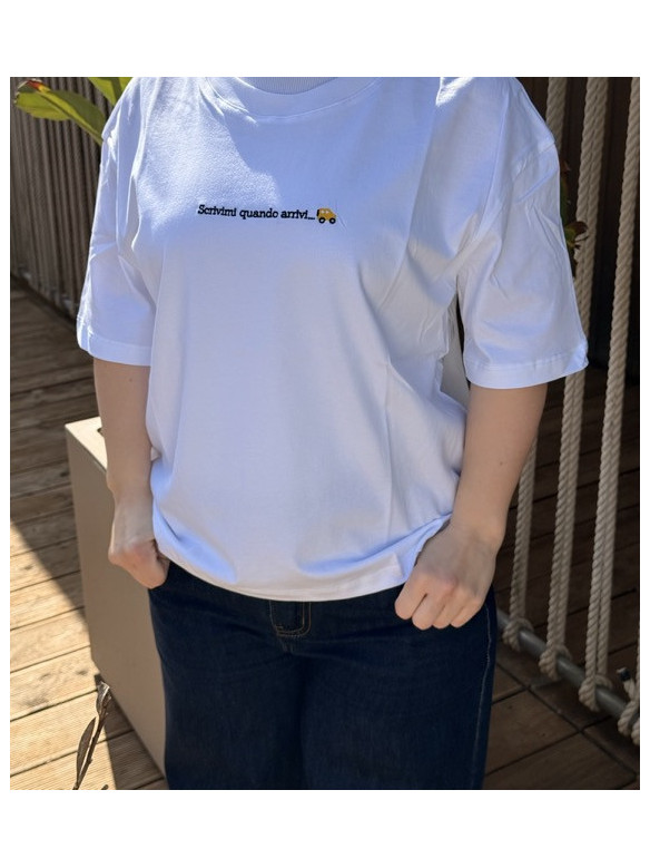 TSHIRT SCRIVIMI QUANDO ARRIVI LUMINA