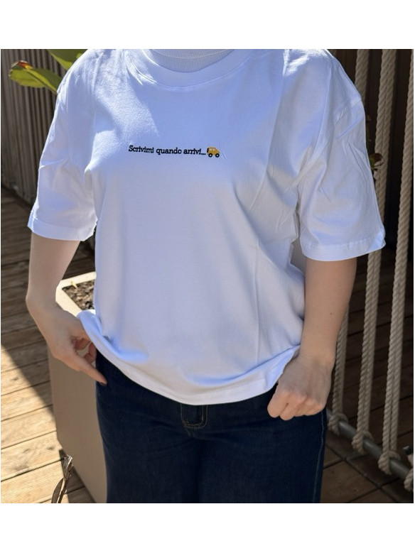 TSHIRT SCRIVIMI QUANDO ARRIVI LUMINA