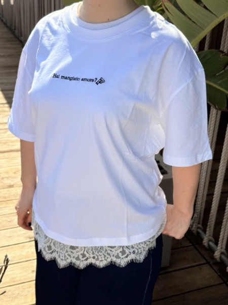 TSHIRT HAI MANGIATO AMORE PIZZO LUMINA