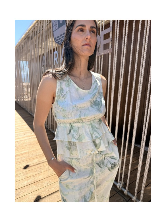 BLUSA CON BALZE FIORI EUFORIA