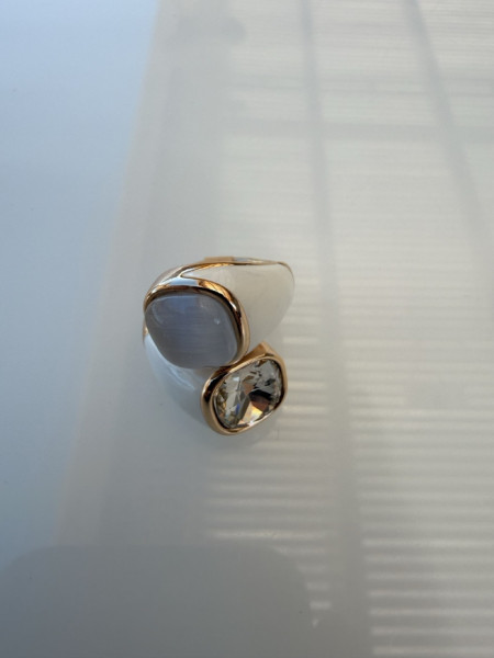 ANELLO PIETRA E CRISTALLO VALIOSO