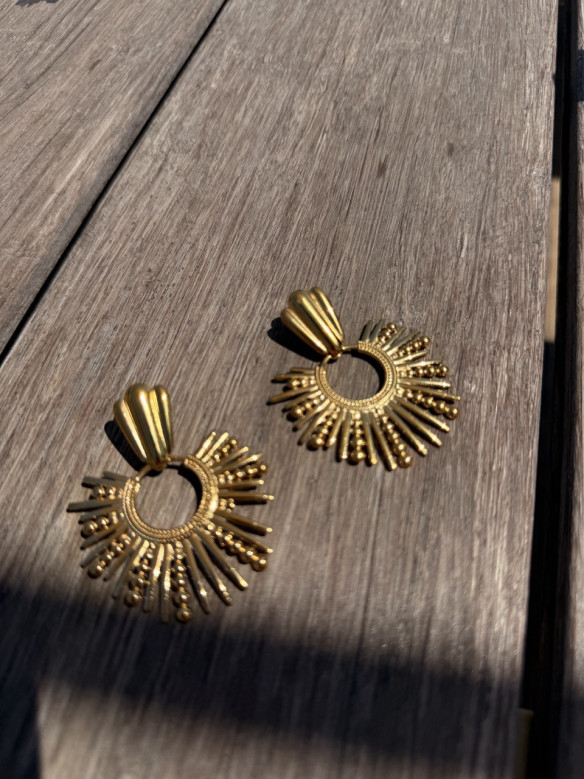 ORECCHINI ORO RAGGIO DI SOLE VALIOSO