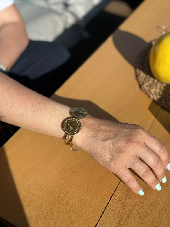 BRACCIALE RIGIDO MONETE VALIOSO