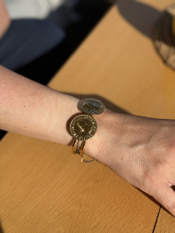BRACCIALE RIGIDO MONETE VALIOSO