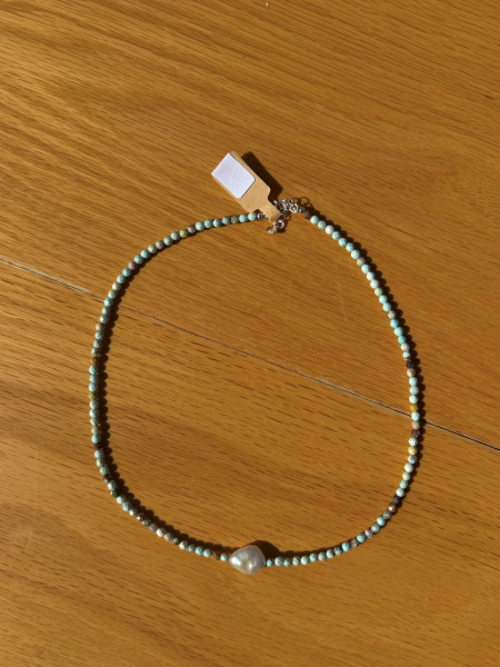 COLLANA TURCHESE E PERLA BUCCARELLO