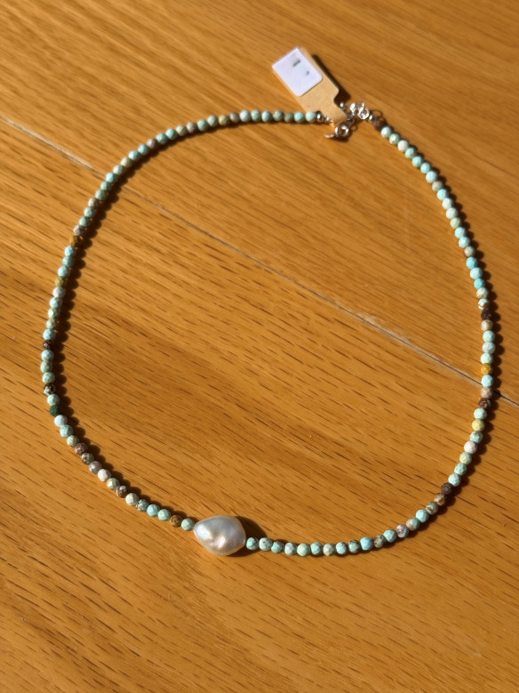 COLLANA TURCHESE E PERLA BUCCARELLO