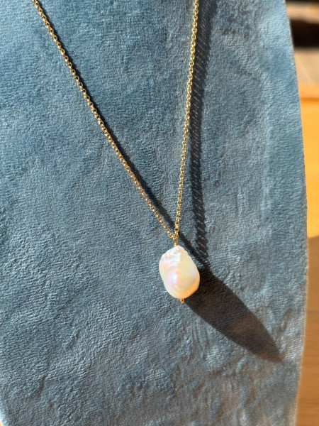 COLLANA CATENA ORO E PERLA BUCCARELLO