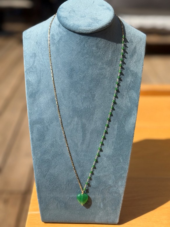 COLLANA CATENA E PIETRA VERDE BUCCARELLO