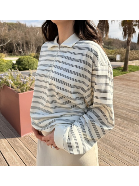 POLO RIGHE E CERNIERA LUMINA