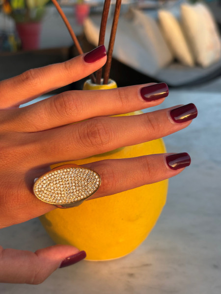 ANELLO OVALE ZIRCONI VALIOSO