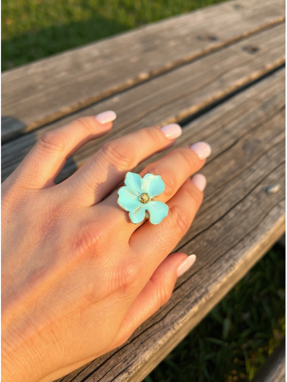 ANELLO FIORE SMALTATO VALIOSO