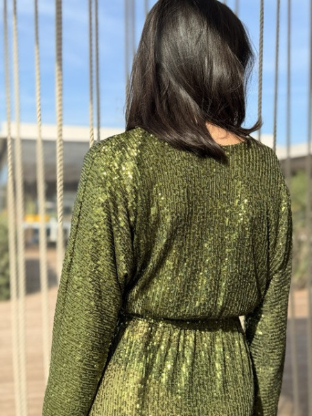 ABITO LUNGO MICRO PAILLETTES VUELLES