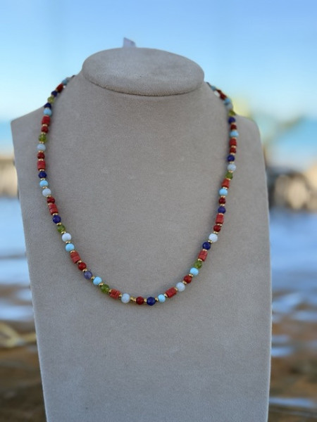 COLLANA PERLINE COLORATE LAPILLI