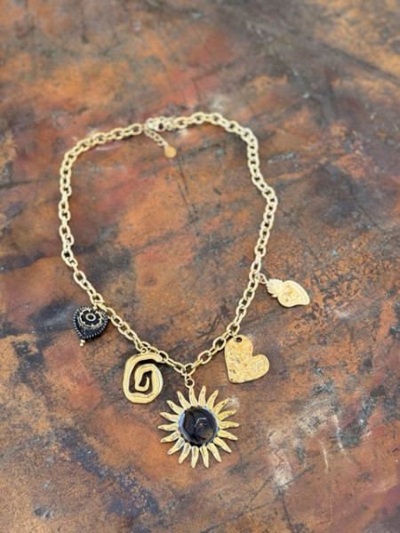 COLLANA FIORE NERO VALIOSO