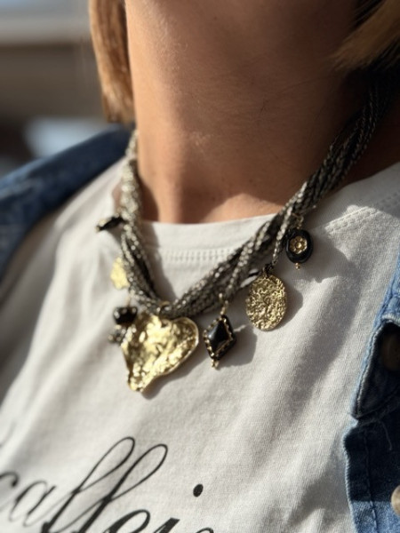 COLLANA MAGLIA E CHARMS VALIOSO