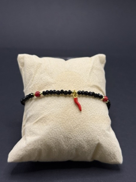 BRACCIALE CRISTALLI E CORNO LAPILLI