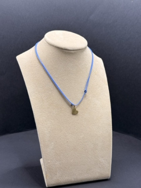 COLLANA CORDONCINO CUORE ACCIAIO LAPILLI