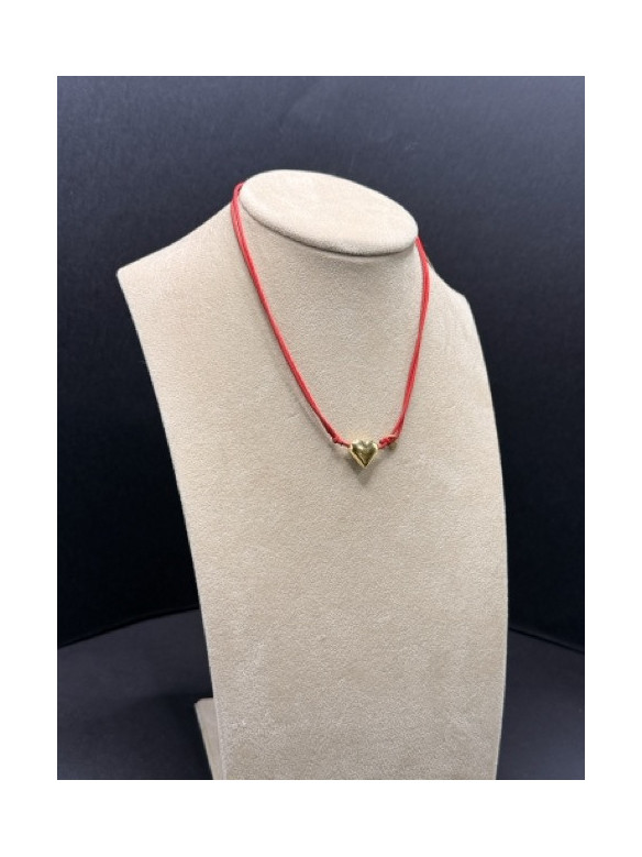 COLLANA CORDONCINO CUORE ARGENTO LAPILLI