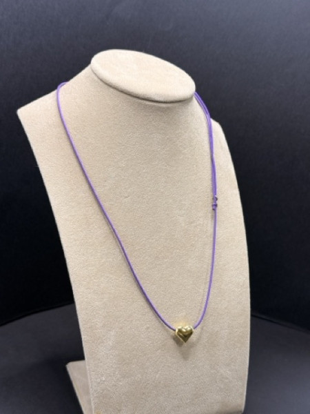 COLLANA CORDONCINO CUORE ARGENTO LAPILLI