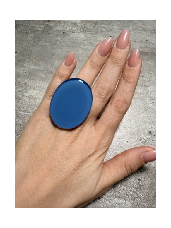 ANELLO OVALE LARGE SMALTATO VALIOSO