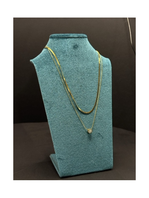 COLLANA DUE FILI CON PUNTO LUCE VALIOSO