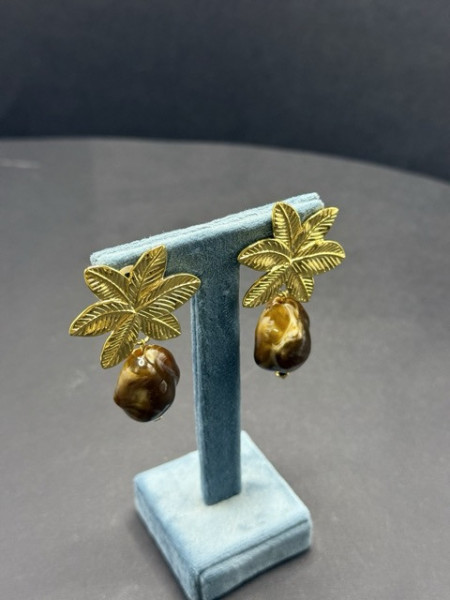 ORECCHINI FIORI E PIETRA VALIOSO