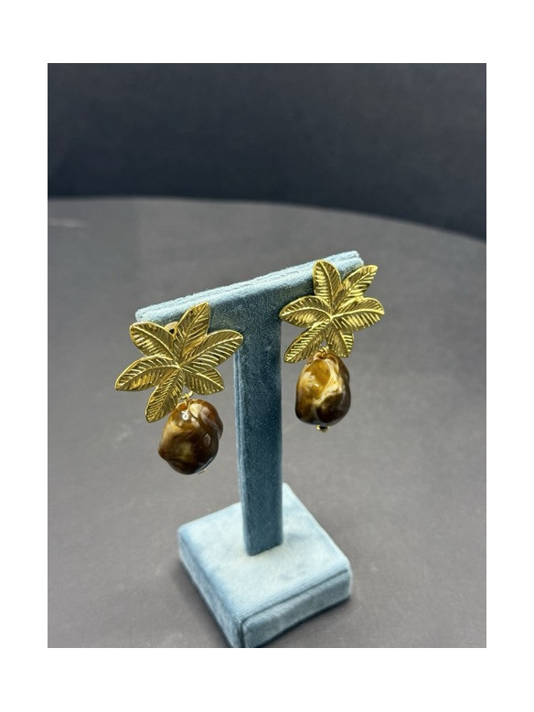 ORECCHINI FIORI E PIETRA VALIOSO