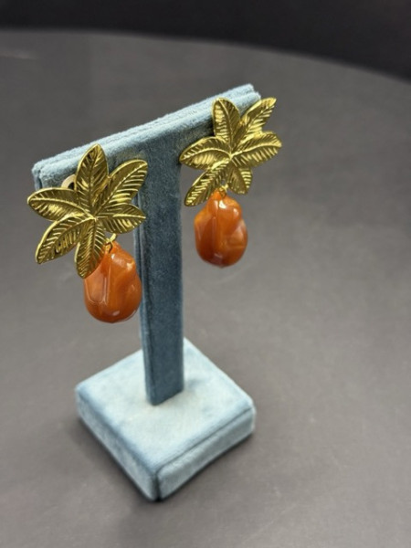 ORECCHINI FIORI E PIETRA VALIOSO