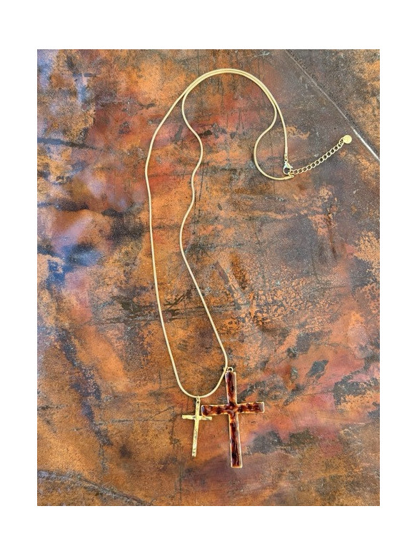 COLLANA DOPPIA CROCE VALIOSO