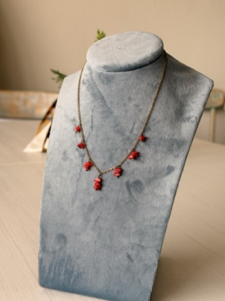 COLLANA GIROCOLLO CORALLO LAPILLI