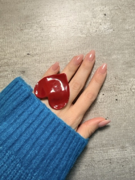 ANELLO CUORE SMALTATO VALIOSO