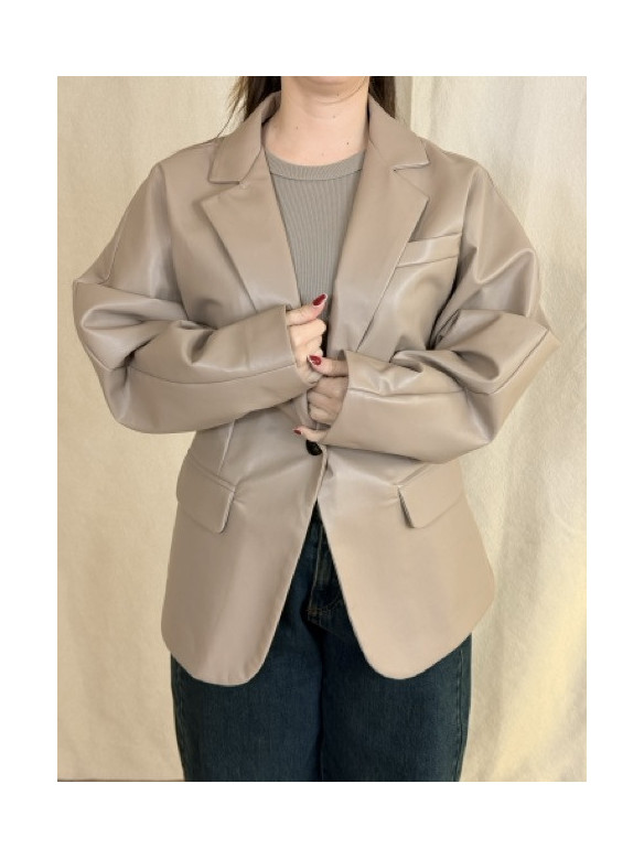 BLAZER STRUTTURATO ECOPELLE LUMINA